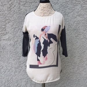 Malabar Abstract Art Woman Lady Girl mystery photo Graphic T-shirt blouse 👚